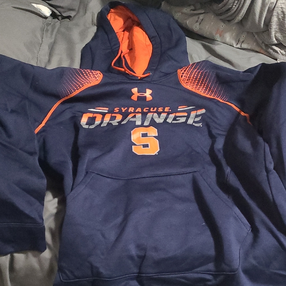 Under Armour Navy and Orange Men's Hoodie